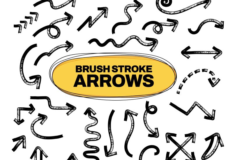 Hand Drawn Brush Stroke Arrows