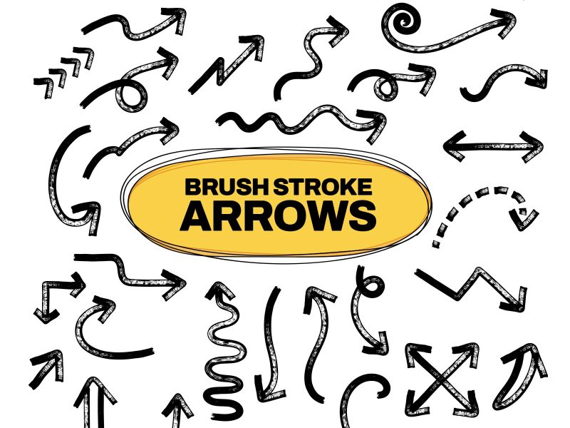 Hand Drawn Brush Stroke Arrows