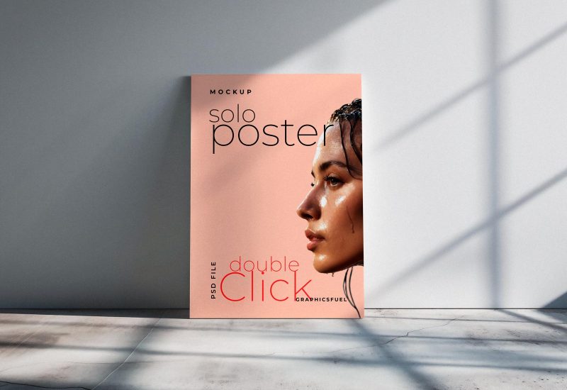 Paper Poster Mockup Leaning Against Wall