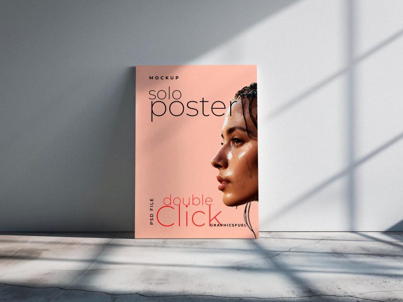 Paper Poster Mockup Leaning Against Wall