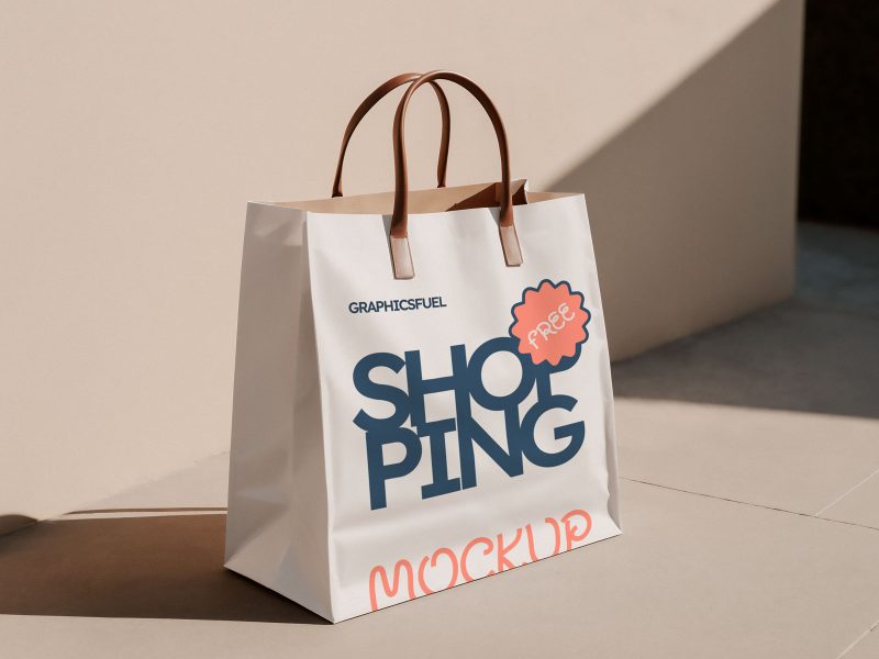 Shopping Bag Mockup On Street