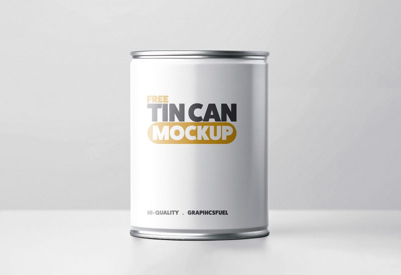 Tin Can Packaging Mockup Template