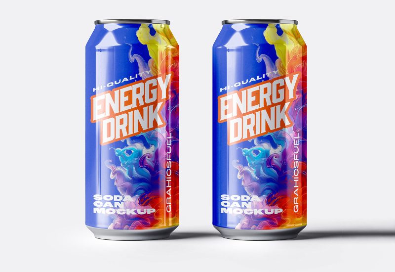 Twin Energy Drink Can Mockup
