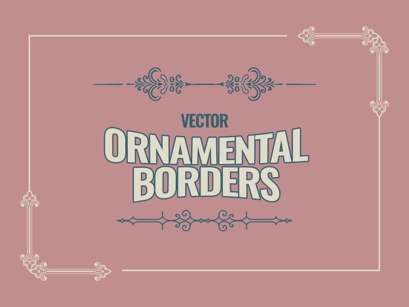 Vintage Ornamental Border Illustration Elements