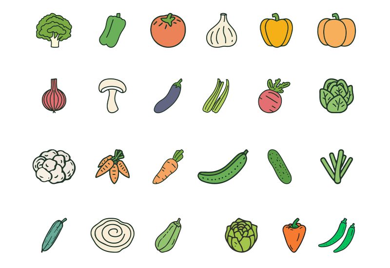 Vegetable Color Icons