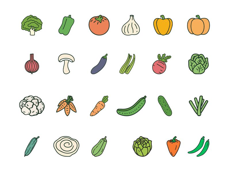 Vegetable Color Icons